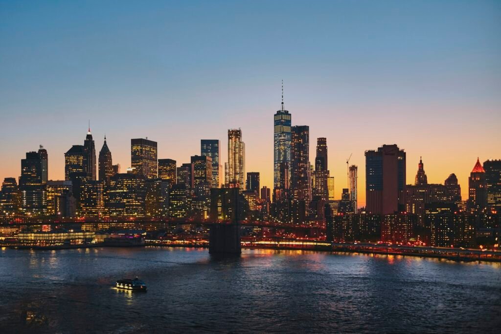 Panoramic view of the Brooklyn Bridge in New York City