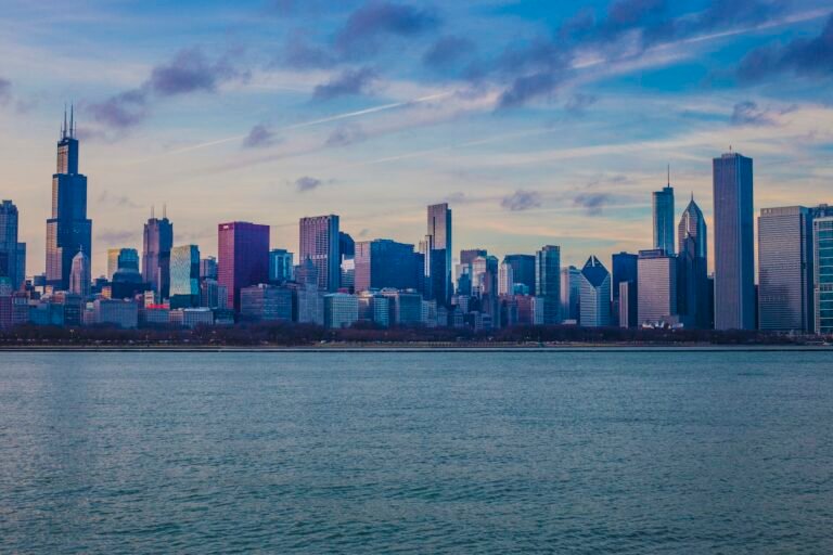 Chicago skyline viewed across Lake Michigan