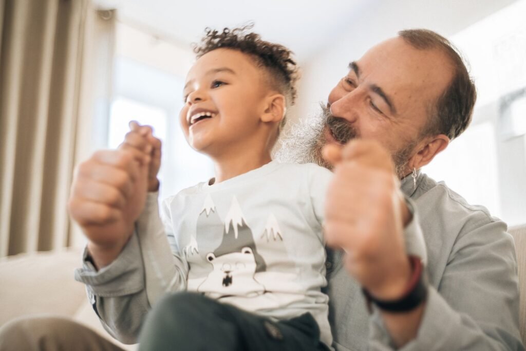 Grandfather and grandson enjoying quality time together