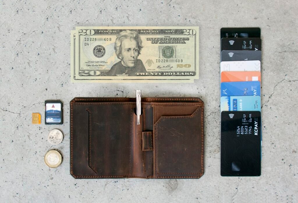 Close-up of US dollar bills representing cash carried in a billfold